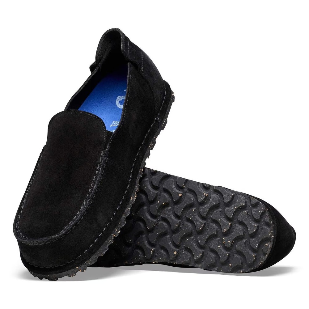 Men's US Size 9 U 42 Regular Fit Birkenstock Utti Suede Loafers  Black